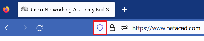 This screenshot shows the shield icon to the left of the URL field